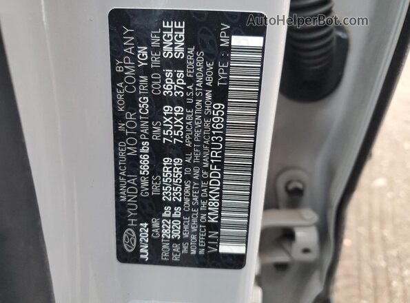 KM8KNDDF1RU316959 2024 HYUNDAI IONIQ Gray Widok naklejki z numerem VIN