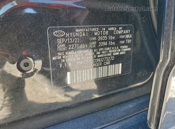 KMHC65LC0NU273272 2022 HYUNDAI IONIQ Black VIN sticker view