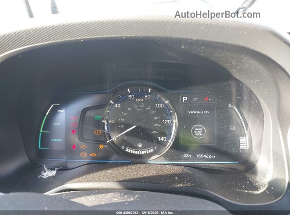 KMHC65LC9KU164658 2019 HYUNDAI IONIQ HYBRID White უკანა სავარძლების ხედი