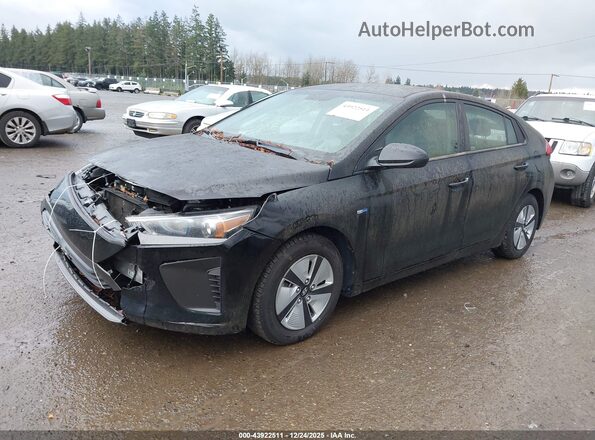 KMHC65LCXKU167889 2019 HYUNDAI IONIQ HYBRID Black Առջևի ձախ երեք քառորդ տեսարան