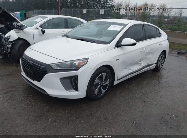 KMHC75LC0HU035634 2017 HYUNDAI IONIQ HYBRID White წინა მარცხენა ხედი სამი მეოთხედიდან