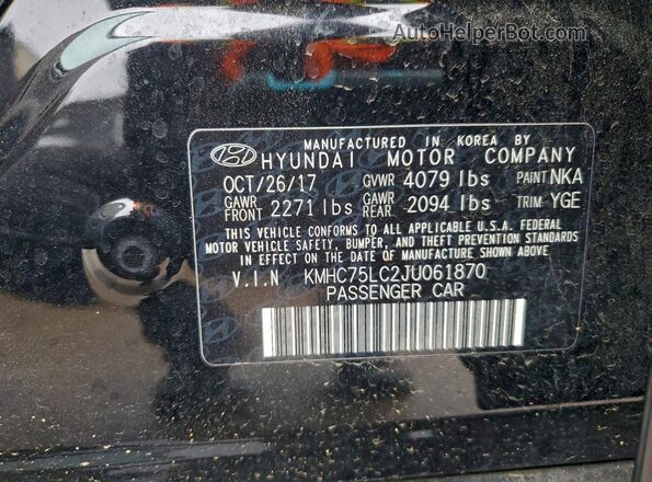 KMHC75LC2JU061870 2018 HYUNDAI IONIQ Black Widok komory silnika