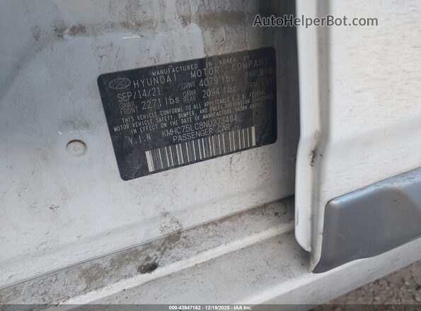 KMHC75LC8NU273484 2022 HYUNDAI IONIQ HYBRID White Вид підкапотного простору