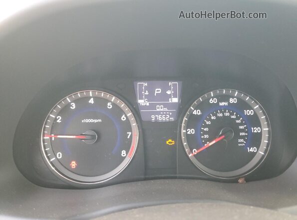 KMHCT4AE6GU132619 2016 HYUNDAI ACCENT White Вид щитка приладів