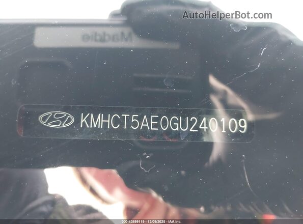 KMHCT5AE0GU240109 2016 HYUNDAI ACCENT Красный Вид подкапотного пространства