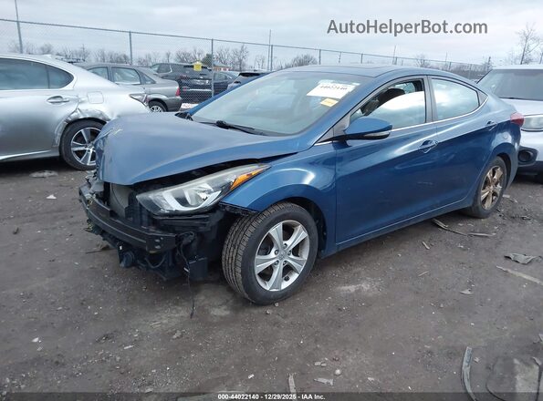 KMHDH4AE4GU645356 2016 HYUNDAI ELANTRA Blue Vista tres cuartos delantera izquierda