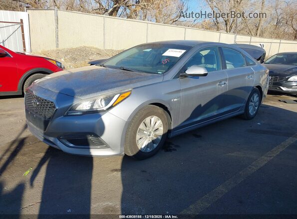 KMHE24L17GA028325 2016 HYUNDAI SONATA HYBRID Silver წინა მარცხენა ხედი სამი მეოთხედიდან