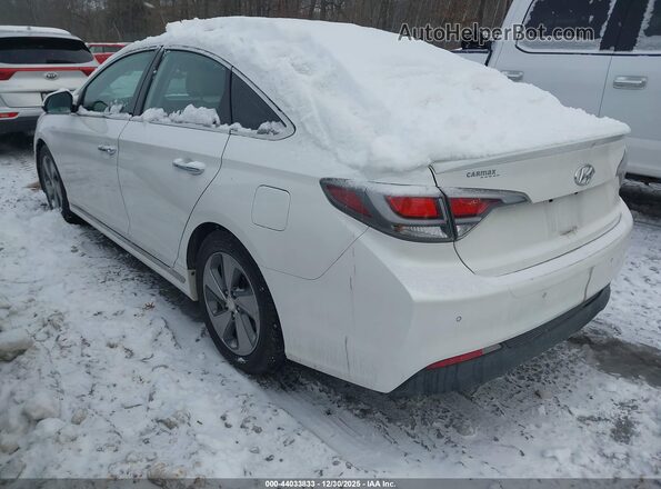 KMHE34L13GA030683 2016 HYUNDAI SONATA HYBRID White Trasero izquierdo