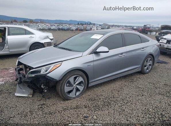 KMHE34L18HA044614 2017 HYUNDAI SONATA HYBRID Серебряный Передняя левая четверть
