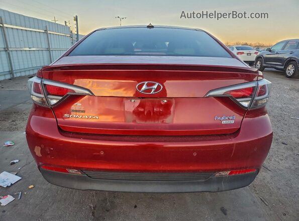 KMHE34L3XHA070956 2017 HYUNDAI SONATA Red Rear view