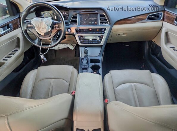 KMHE34L3XHA070956 2017 HYUNDAI SONATA Red Dashboard view