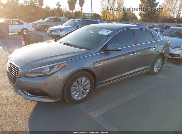 KMHE54L23HA074770 2017 HYUNDAI SONATA PLUG-IN HYBRID Серый Передняя левая четверть