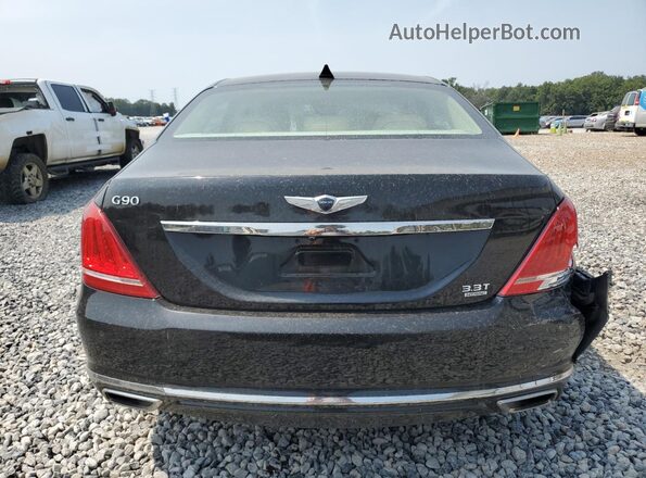 KMHG34JAXJU037647 2018 GENESIS G90 Black უკანა ხედი