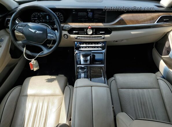 KMHG34JAXJU037647 2018 GENESIS G90 Black წინა პანელის ხედი