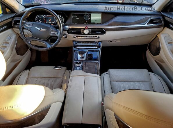 KMHG54JH1JU044168 2018 GENESIS G90 Blue წინა პანელის ხედი