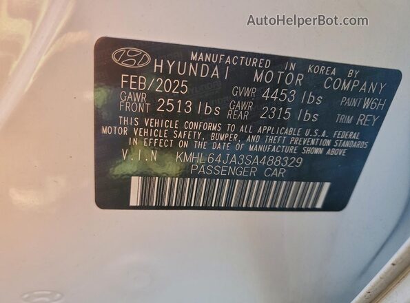 KMHL64JA3SA488329 2025 HYUNDAI SONATA White Вид підкапотного простору