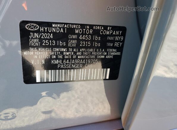 KMHL64JA9RA419705 2024 HYUNDAI SONATA Gray Engine compartment view