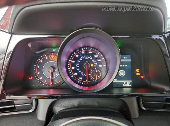 KMHLR4AF2NU327007 2022 HYUNDAI ELANTRA Burgundy Instrument cluster view