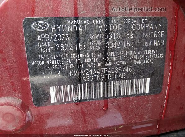 KMHM24AA7PA036746 2023 HYUNDAI IONIQ 6 Красный Вид подкапотного пространства