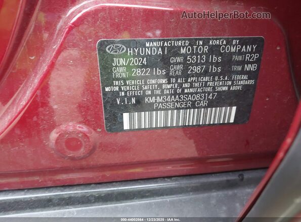 KMHM34AA3SA083147 2025 HYUNDAI IONIQ 6 Red Widok komory silnika