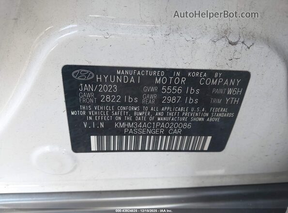 KMHM34AC1PA020086 2023 HYUNDAI IONIQ 6 White Widok komory silnika