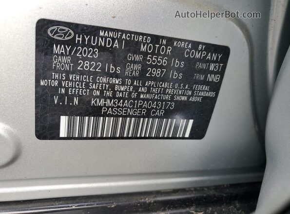 KMHM34AC1PA043173 2023 HYUNDAI IONIQ Silver ძრავის განყოფილების ხედი