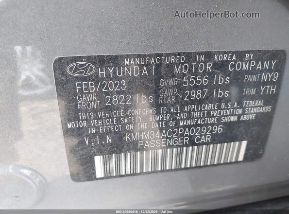 KMHM34AC2PA029296 2023 HYUNDAI IONIQ 6 Gray Widok komory silnika