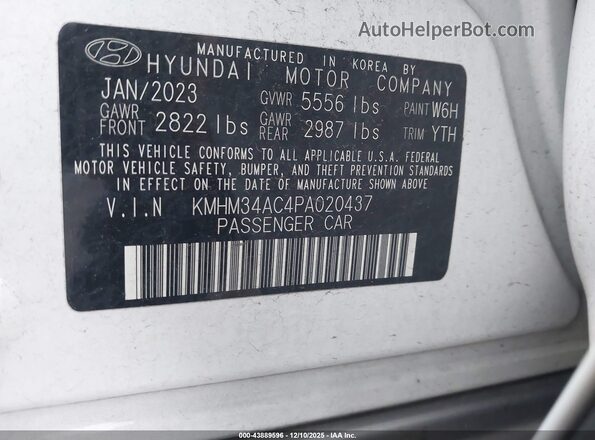 KMHM34AC4PA020437 2023 HYUNDAI IONIQ 6 Белый Вид подкапотного пространства