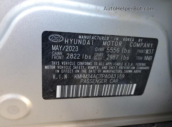 KMHM34AC7PA043159 2023 HYUNDAI IONIQ Silver Engine compartment view