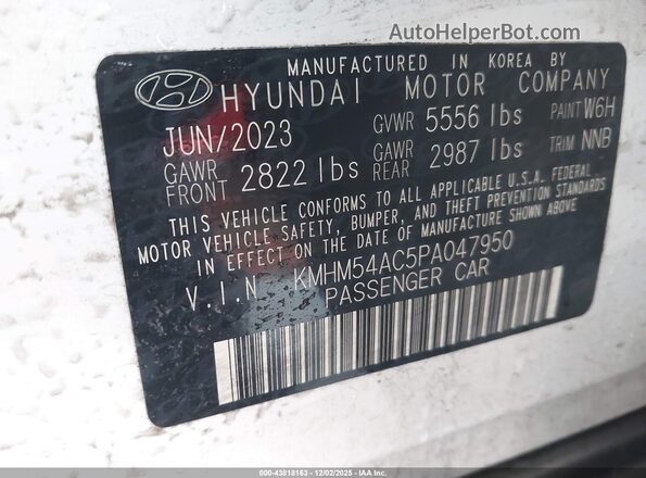 KMHM54AC5PA047950 2023 HYUNDAI IONIQ 6 White Engine compartment view