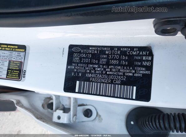 KMHRC8A35LU032652 2020 HYUNDAI VENUE Белый 