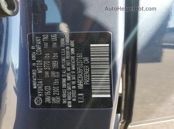 KMHRC8A36PU237161 2023 HYUNDAI VENUE Синий Вид наклейки с VIN-кодом