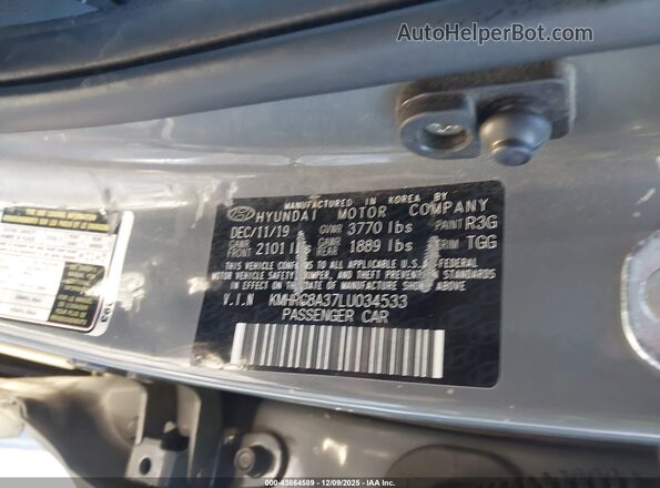 KMHRC8A37LU034533 2020 HYUNDAI VENUE Серый Вид подкапотного пространства