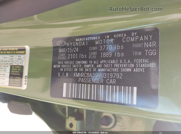 KMHRC8A39RU319792 2024 HYUNDAI VENUE Green Widok komory silnika