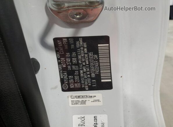 KMHTG6AF6KU016385 2019 HYUNDAI VELOSTER White Engine compartment view
