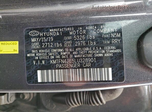 KMTFN4JE5LU328901 2020 GENESIS G80 Серый Вид наклейки с VIN-кодом