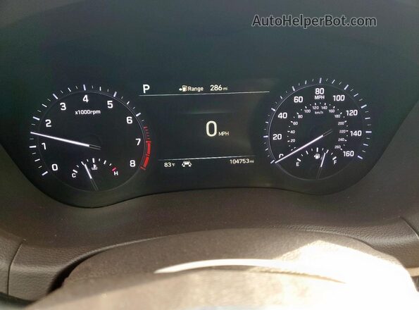 KMTFN4JE7LU328737 2020 GENESIS G80 Blue Widok zestawu wskaźników