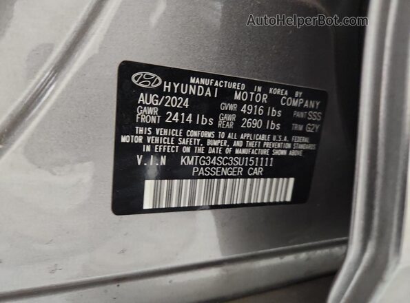 KMTG34SC3SU151111 2025 GENESIS G70 Silver Շարժիչի բաժամունքի տեսք