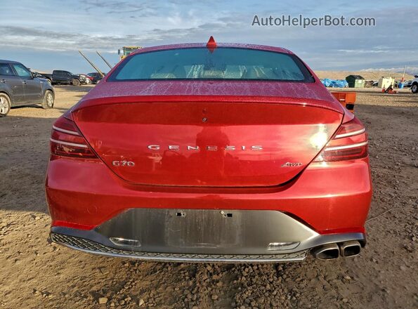 KMTG34TA6PU129656 2023 GENESIS G70 Red Հետևի տեսք