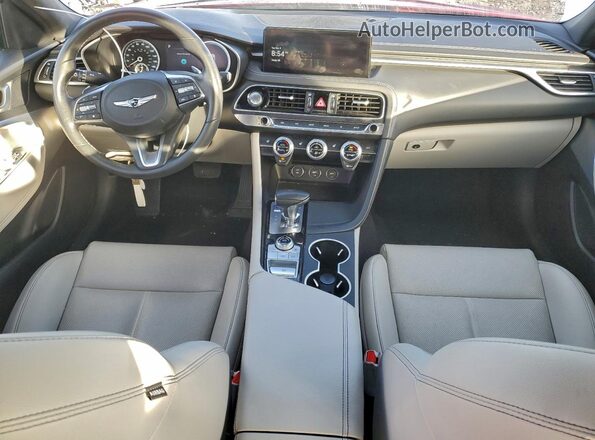 KMTG34TA6PU129656 2023 GENESIS G70 Red Առջևի վահանակի տեսք