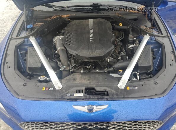 KMTG54TEXNU093688 2022 GENESIS G70 Blue უკანა სალონის ხედი