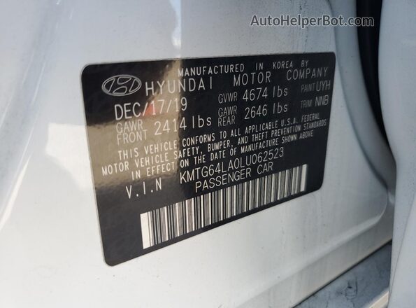 KMTG64LA0LU062523 2020 GENESIS G70 White Вид підкапотного простору