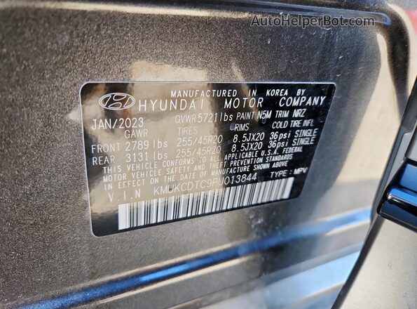 KMUKCDTC9PU013844 2023 GENESIS GV60 Gray Widok wnętrza 360 stopni