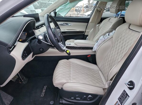KMUMCDTC2NU039546 2022 GENESIS GV70 White Widok wnętrza z przodu