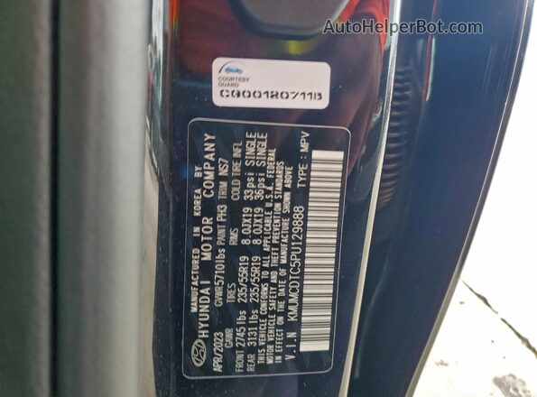 KMUMCDTC5PU129888 2023 GENESIS GV70 Black Widok naklejki z numerem VIN