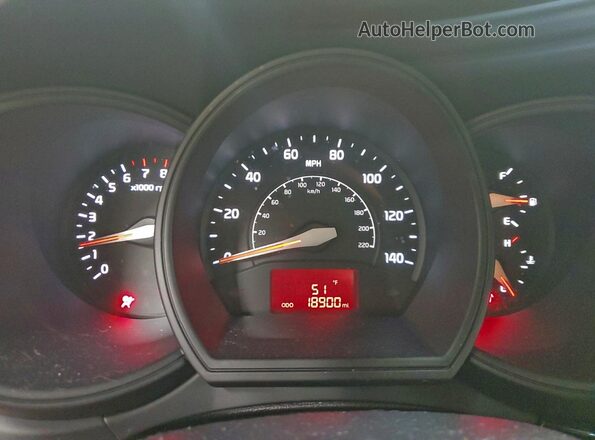 KNADM4A37G6651300 2016 KIA RIO Yellow Вид щитка приладів