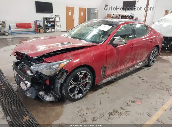 KNAE45LC1L6072174 2020 KIA STINGER Red Առջևի ձախ երեք քառորդ տեսարան