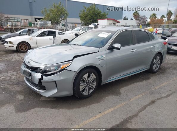 KNAGV4LD1J5025089 2018 KIA OPTIMA PLUG-IN HYBRID Gray წინა მარცხენა ხედი სამი მეოთხედიდან