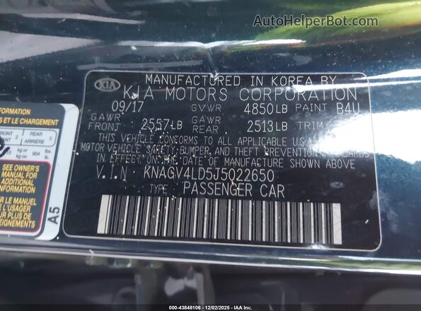 KNAGV4LD5J5022650 2018 KIA OPTIMA PLUG-IN HYBRID Dark Blue Engine compartment view
