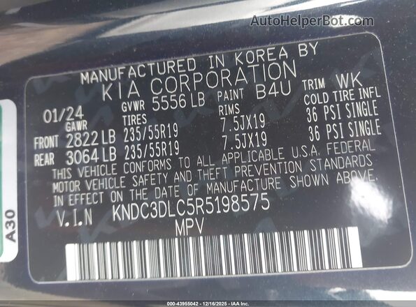 KNDC3DLC5R5198575 2024 KIA EV6 Черный 